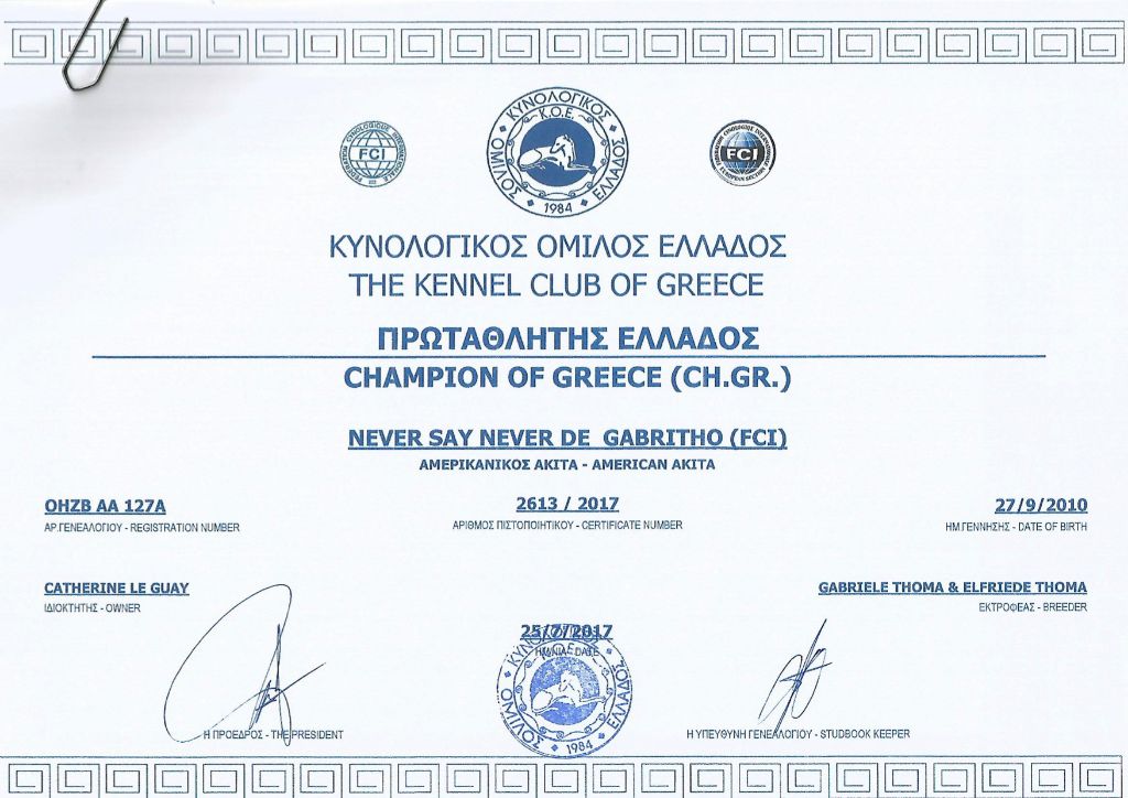 Ba'Kita - Champion de Grèce